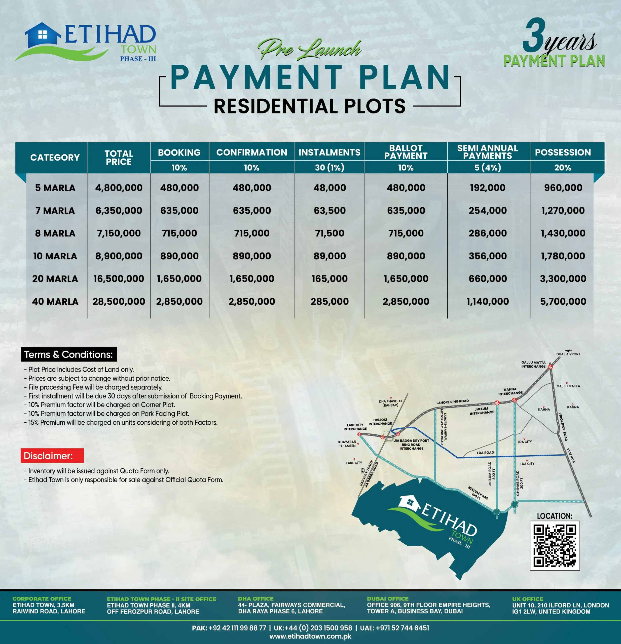 Etihad Town Phase 3 Payment Plan
